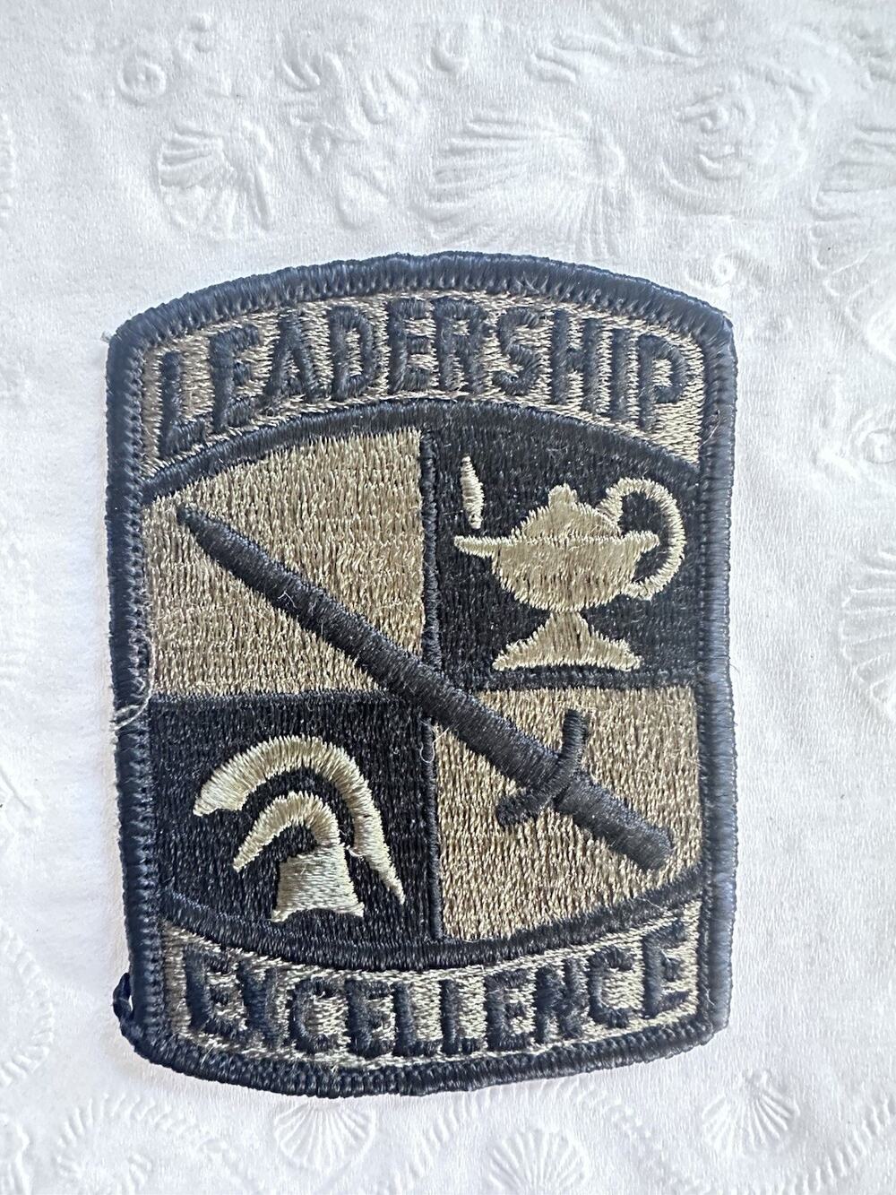 US ARMY ROTC Leadership Excellence OLIVE Green Patch OD CAMO BDU Vintage A68